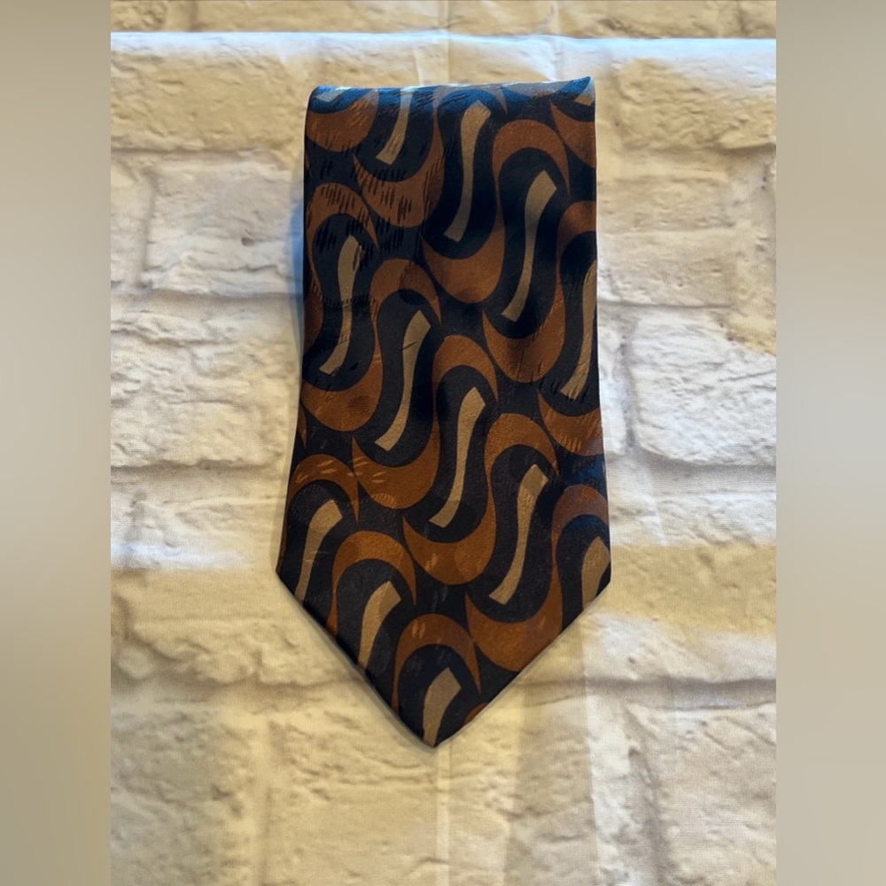 BIGLIDUE Brown Silk Neck Tie 56”